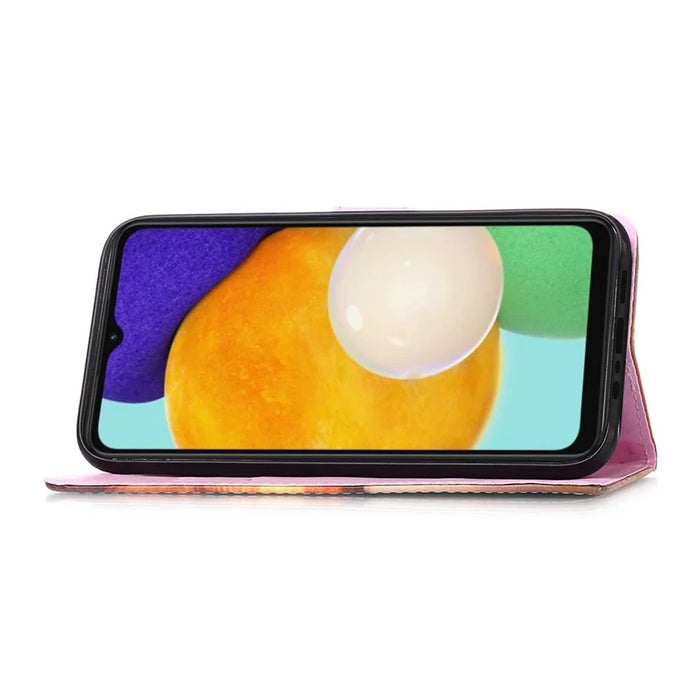 For Samsung Galaxy A54 5G Leather Case with Strap and Card Holder Pattern Printing Phone Stand Cover - Baby Panda - 3