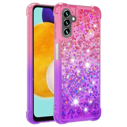 For Samsung Galaxy A54 5G TPU Case Gradient Quicksand Phone Back Cover - Pink  /  Purple - 1