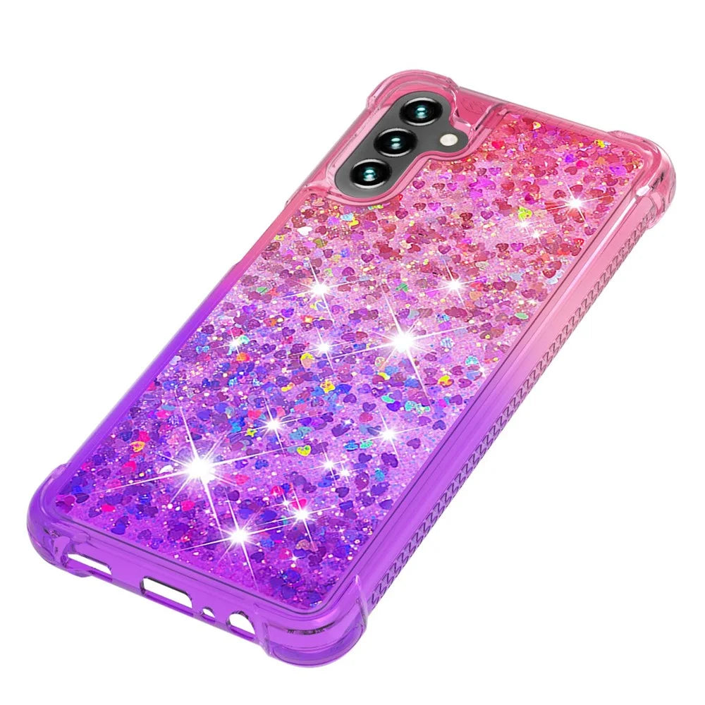 For Samsung Galaxy A54 5G TPU Case Gradient Quicksand Phone Back Cover - Pink  /  Purple - 5
