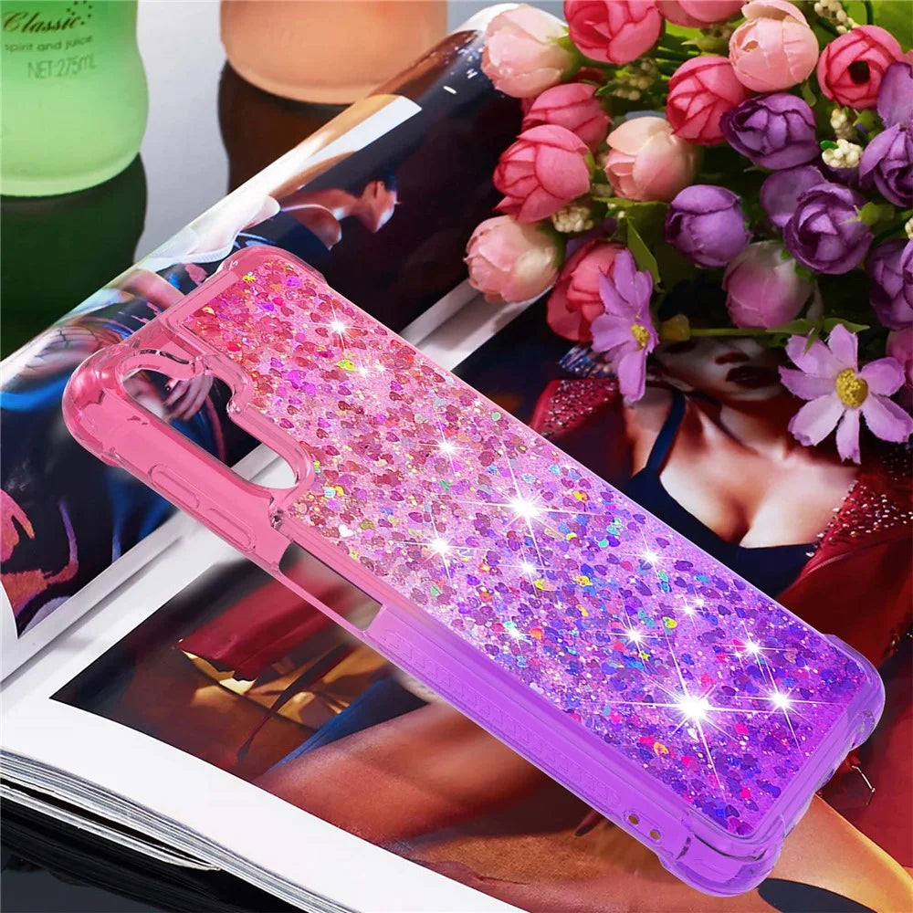 For Samsung Galaxy A54 5G TPU Case Gradient Quicksand Phone Back Cover - Pink  /  Purple - 6