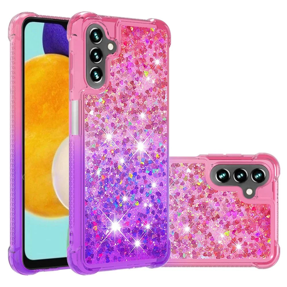 For Samsung Galaxy A54 5G TPU Case Gradient Quicksand Phone Back Cover - Pink  /  Purple - 7