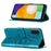 For Samsung Galaxy A54 5G Wallet Case with Wrist Strap Butterfly Imprint Leather Phone Cover - Blue - 2