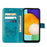 For Samsung Galaxy A54 5G Wallet Case with Wrist Strap Butterfly Imprint Leather Phone Cover - Blue - 3