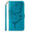 For Samsung Galaxy A54 5G Wallet Case with Wrist Strap Butterfly Imprint Leather Phone Cover - Blue - 6