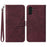 For Samsung Galaxy A54 5G Leather Case with Hand Strap Wallet Stand Phone Cover - Wine Red - 1