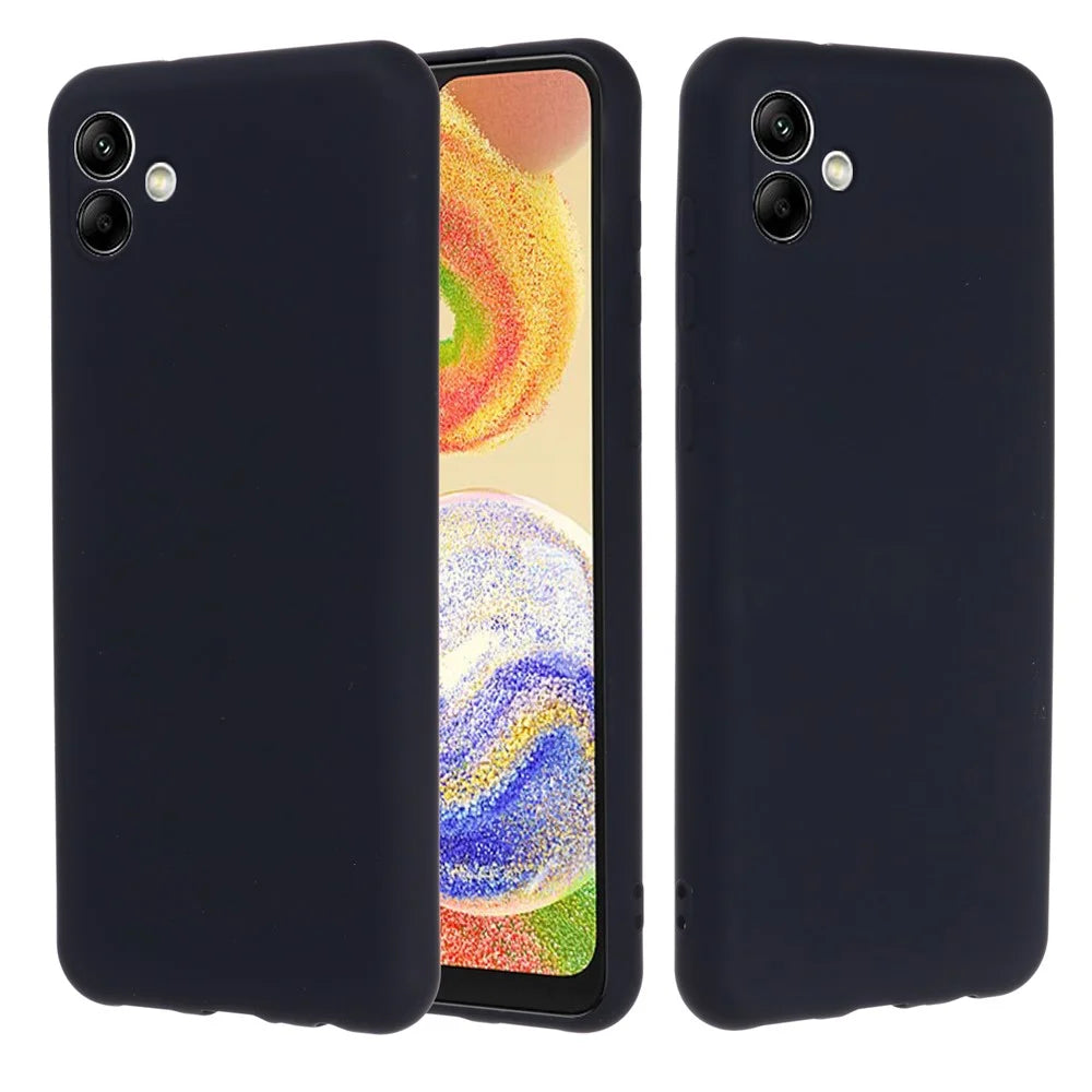 For Samsung Galaxy A04e 4G / F04 4G / M04 4G Soft Silicone Phone Case Anti-scratch Protective Back Cover with Strap - Black - 2