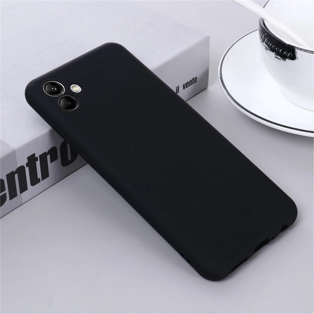 For Samsung Galaxy A04e 4G / F04 4G / M04 4G Soft Silicone Phone Case Anti-scratch Protective Back Cover with Strap - Black - 7