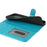 For iPhone 14 Plus R61 Texture Felled Seam PU Leather + TPU Viewing Stand Phone Case Pattern Imprinted Wallet Cover - Blue - 5