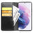 QIALINO For Samsung Galaxy S23 Genuine Leather Phone Case Drop-Proof Flip Cover Wallet Stand - Black - 2