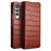 QIALINO Crocodile Texture Phone Case for Samsung Galaxy Z Fold4 5G, Business Style Shockproof Cowhide Leather Phone Cover - Brown - 1