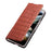 QIALINO Crocodile Texture Phone Case for Samsung Galaxy Z Fold4 5G, Business Style Shockproof Cowhide Leather Phone Cover - Brown - 3