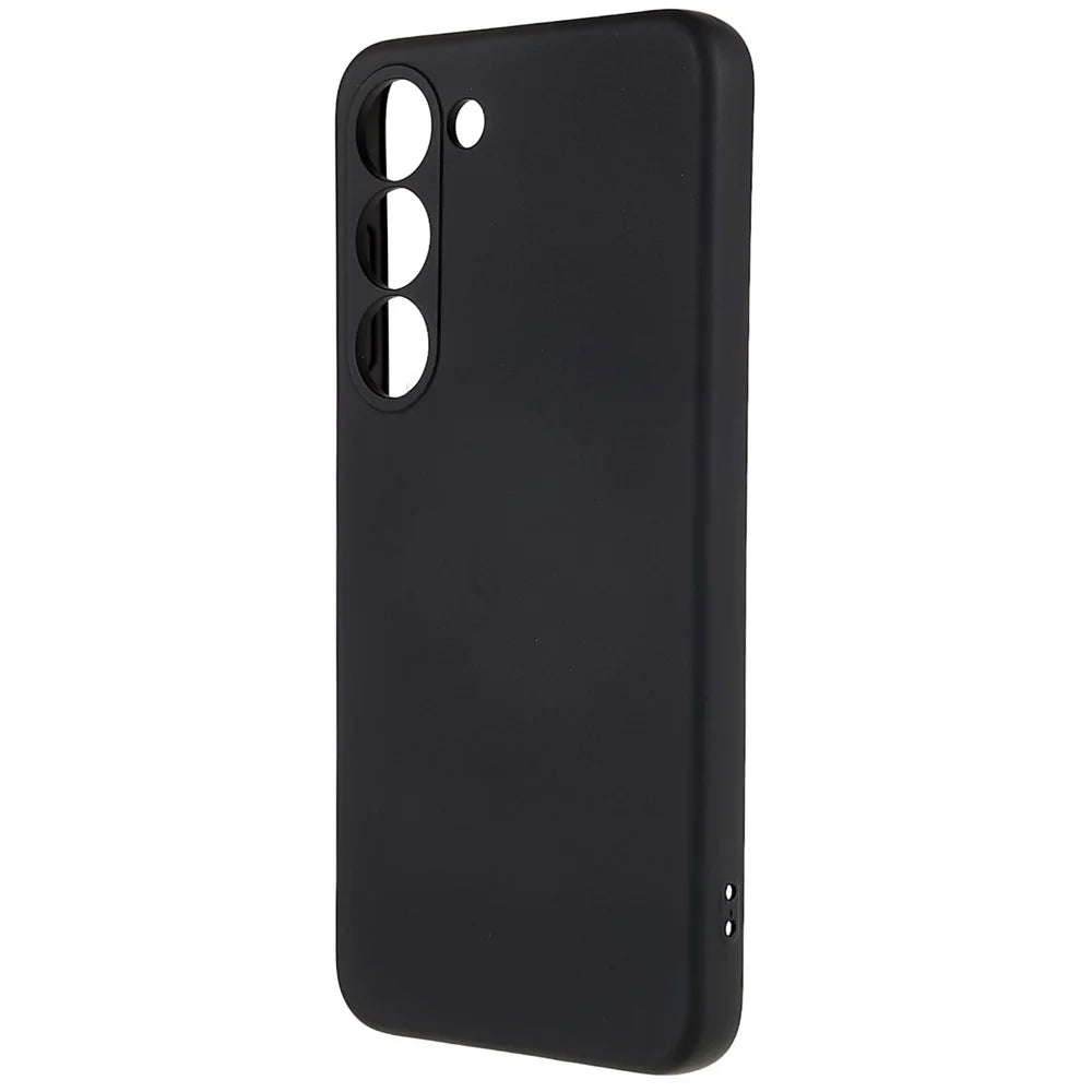 For Samsung Galaxy S23 Liquid Silicone Texture Soft TPU Phone Case Arc Edge 2.0mm Thick Drop Protection Back Cover - Black - 2