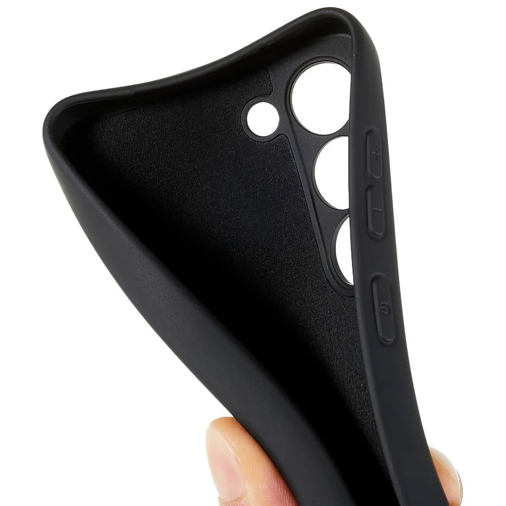 For Samsung Galaxy S23 Liquid Silicone Texture Soft TPU Phone Case Arc Edge 2.0mm Thick Drop Protection Back Cover - Black - 4