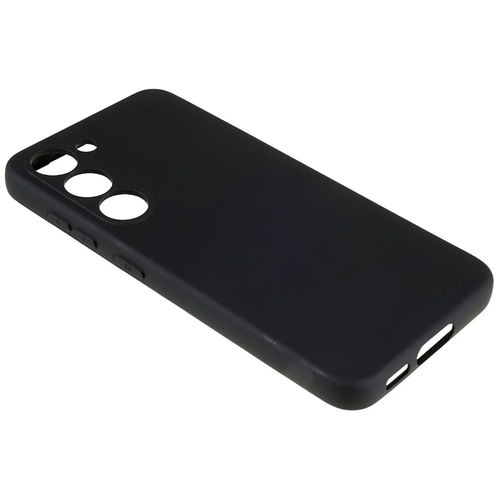 For Samsung Galaxy S23 Liquid Silicone Texture Soft TPU Phone Case Arc Edge 2.0mm Thick Drop Protection Back Cover - Black - 5