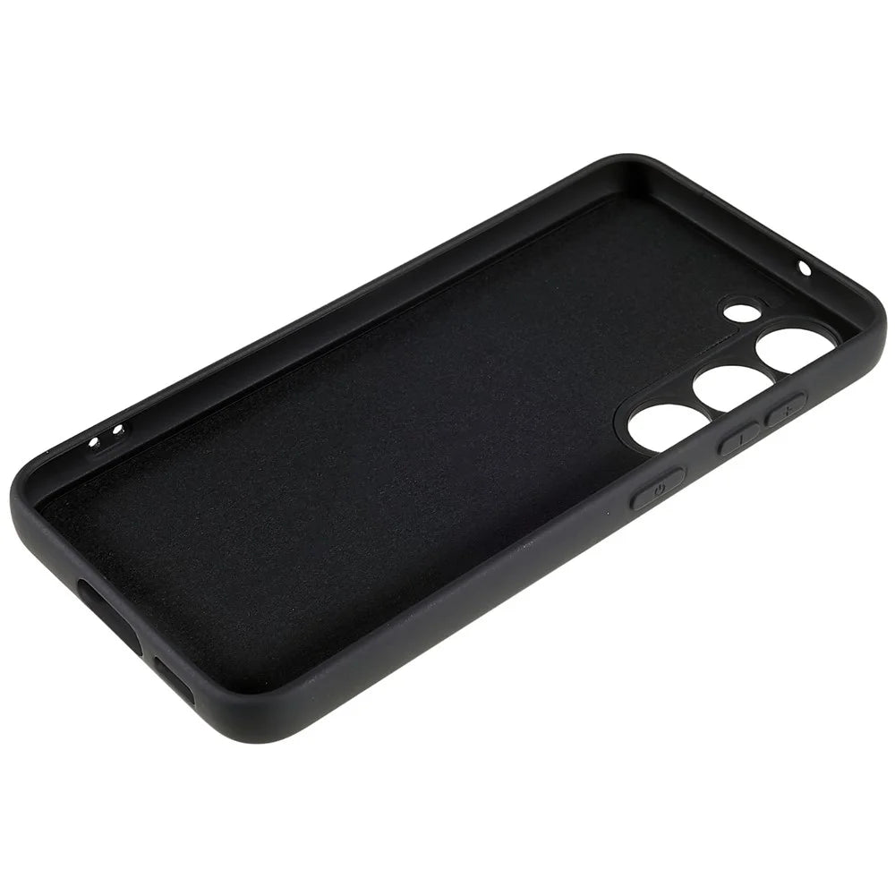 For Samsung Galaxy S23 Liquid Silicone Texture Soft TPU Phone Case Arc Edge 2.0mm Thick Drop Protection Back Cover - Black - 6