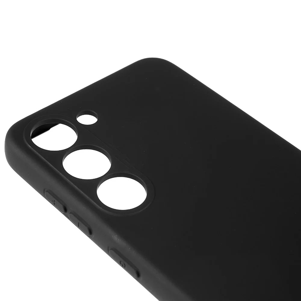 For Samsung Galaxy S23 Liquid Silicone Texture Soft TPU Phone Case Arc Edge 2.0mm Thick Drop Protection Back Cover - Black - 7