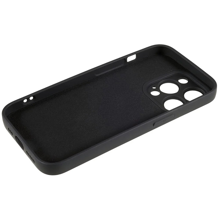 For iPhone 14 Pro Max Precise Cutout Liquid Silicone Texture Back Case Arc Edge  2.0mm Thick TPU Anti-Scratch Phone Cover - Black - 6