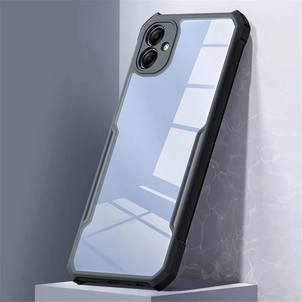 XUNDD For Samsung Galaxy A04e 4G / F04 4G / M04 4G Mobile Phone Back Cover Acrylic + TPU Anti-scratch Cell Phone Case - Black - 3