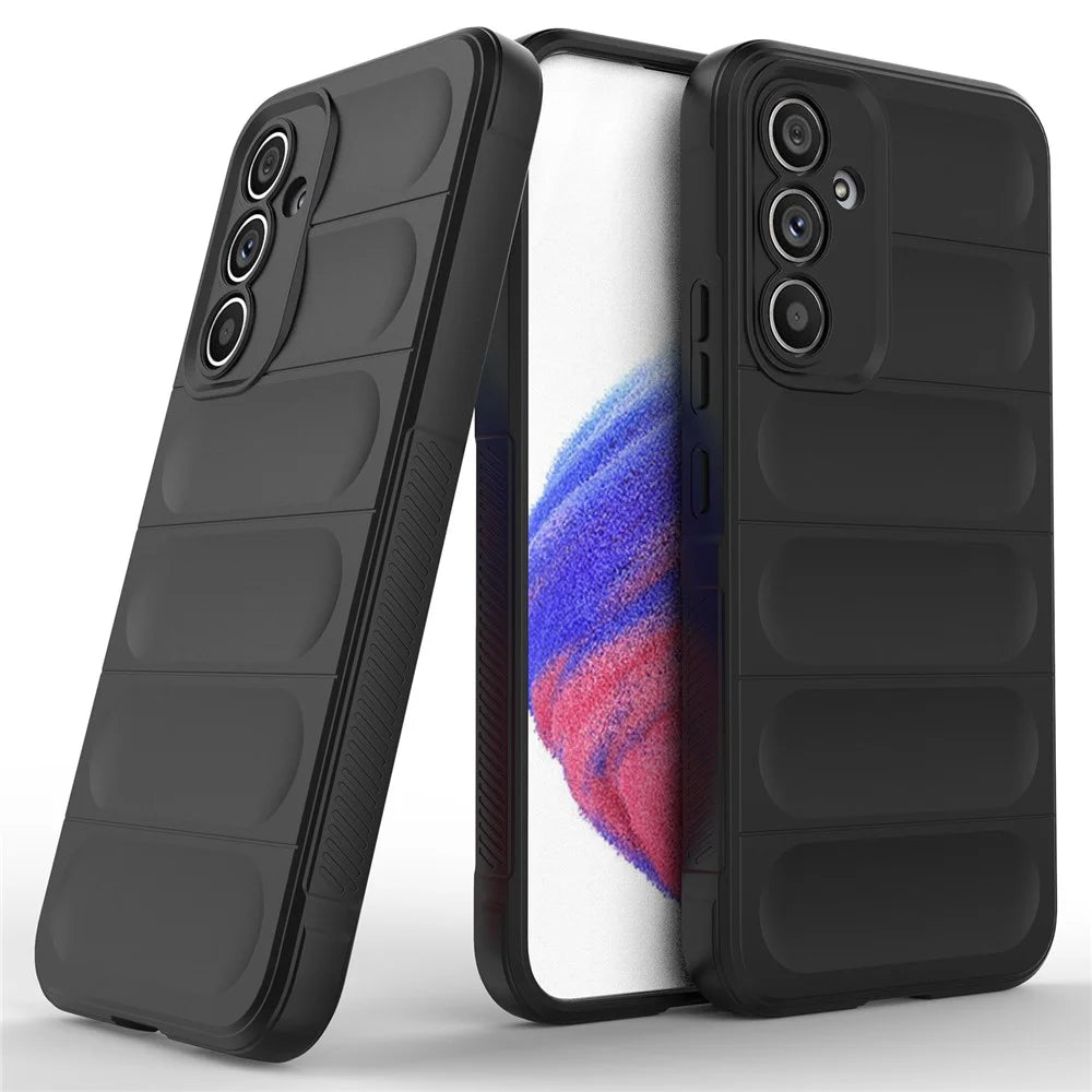 For Samsung Galaxy A54 5G Rugged Back Drop-proof Cell Phone Case Flexible TPU Protective Cover - Black - 5