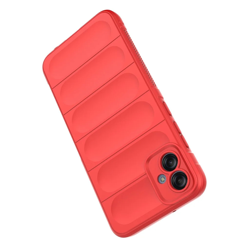 For Samsung Galaxy A04e 4G / F04 4G / M04 4G Soft Rugged Back Cover Anti-scratch Drop-proof Phone Protective Case - Red - 4