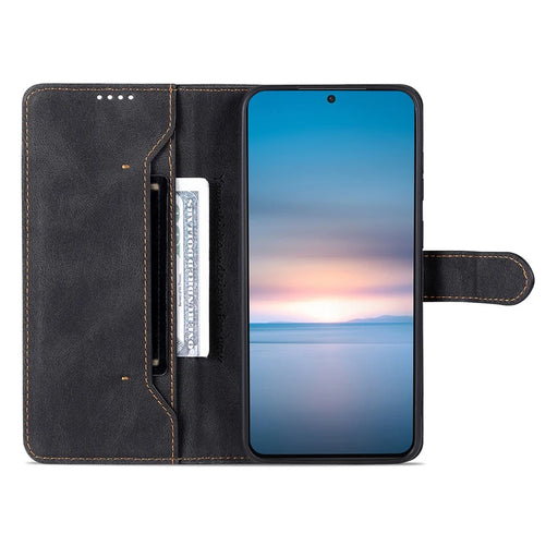 AZNS For Samsung Galaxy S23+ PU Leather Shockproof Phone Case Wallet Stand Folio Flip Cover - Black - 2