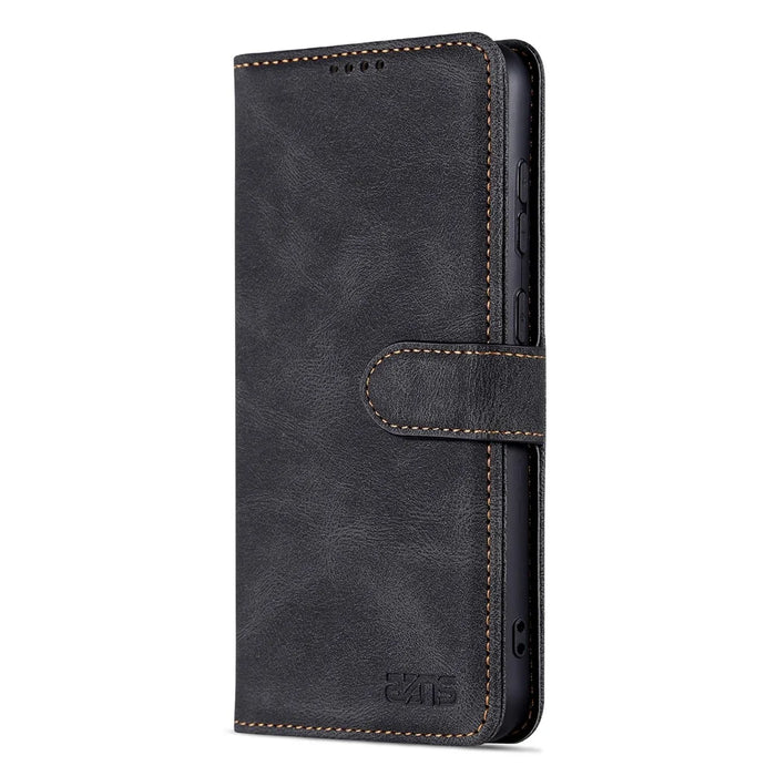 AZNS For Samsung Galaxy S23+ PU Leather Shockproof Phone Case Wallet Stand Folio Flip Cover - Black - 7