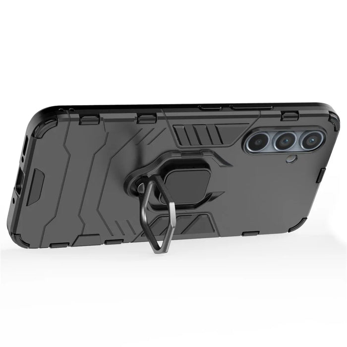 For Samsung Galaxy A54 5G Ring Kickstand Phone Cover Hard PC + Soft TPU Shockproof Smartphone Case - Black - 2