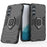 For Samsung Galaxy A54 5G Ring Kickstand Phone Cover Hard PC + Soft TPU Shockproof Smartphone Case - Black - 5