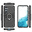 For Samsung Galaxy A54 5G Ring Kickstand Phone Cover Hard PC + Soft TPU Shockproof Smartphone Case - Black - 6