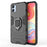 For Samsung Galaxy A04e 4G / F04 4G / M04 4G Ring Kickstand Phone Case PC+TPU Anti-scratch Protective Cover - Black - 1