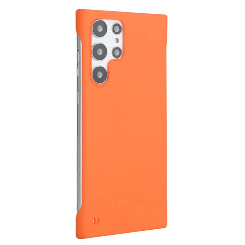 ENKAY HAT PRINCE for Samsung Galaxy S23 Ultra Cell Phone Case Rubberized Matte Anti-scratch Hard PC Back Cover - Orange - 1