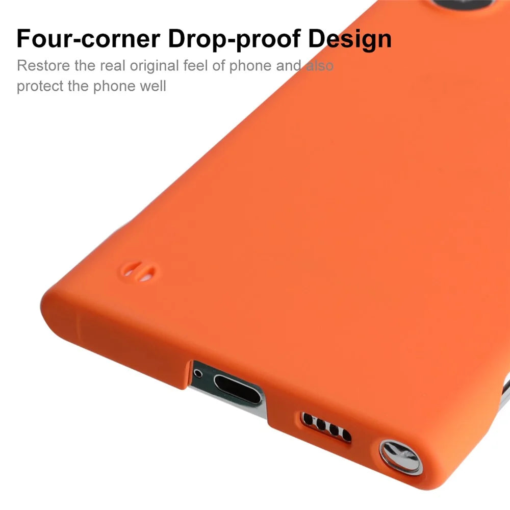 ENKAY HAT PRINCE for Samsung Galaxy S23 Ultra Cell Phone Case Rubberized Matte Anti-scratch Hard PC Back Cover - Orange - 5