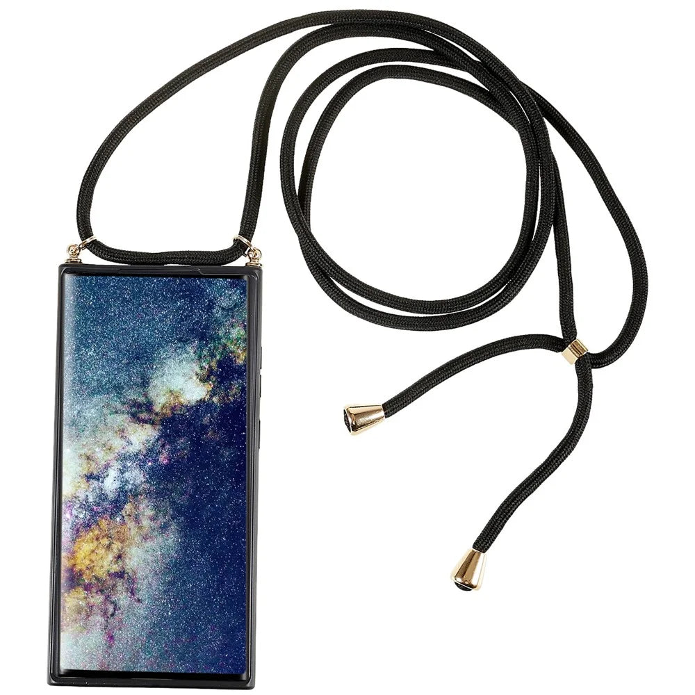For Samsung Galaxy S23 Ultra Eco Friendly Phone Case Biodegradable Wheat Straw Soft TPU Protective Cover with Adjustable Lanyard - Black - 2