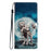 For Samsung Galaxy A34 5G Pattern Printing PU Leather Wallet Case Stand Magnetic Clasp Shockproof Folio Phone Cover with Strap - Two Wolves - 7