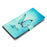 For Samsung Galaxy S22 5G Pattern Printing Stand PU Leather Wallet Phone Case Magnetic Closure Shockproof Protective Flip Cover with Strap - Blue Butterfly - 4