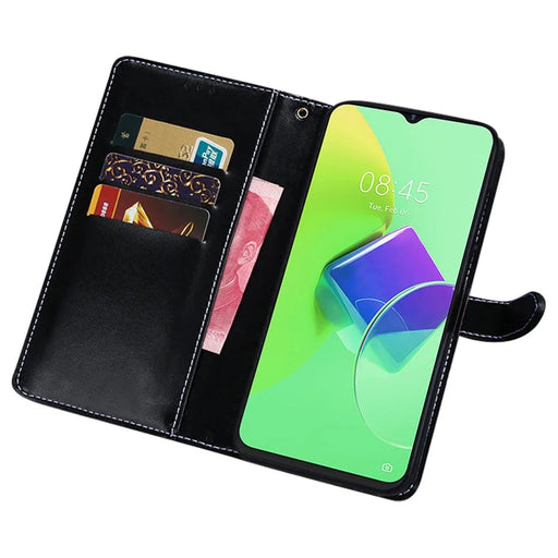 IDEWEI For TECNO Spark 8C 4G Crocodile Texture Phone Flip Cover Magnetic Closure PU Leather Wallet Stand Phone Case - Black - 2