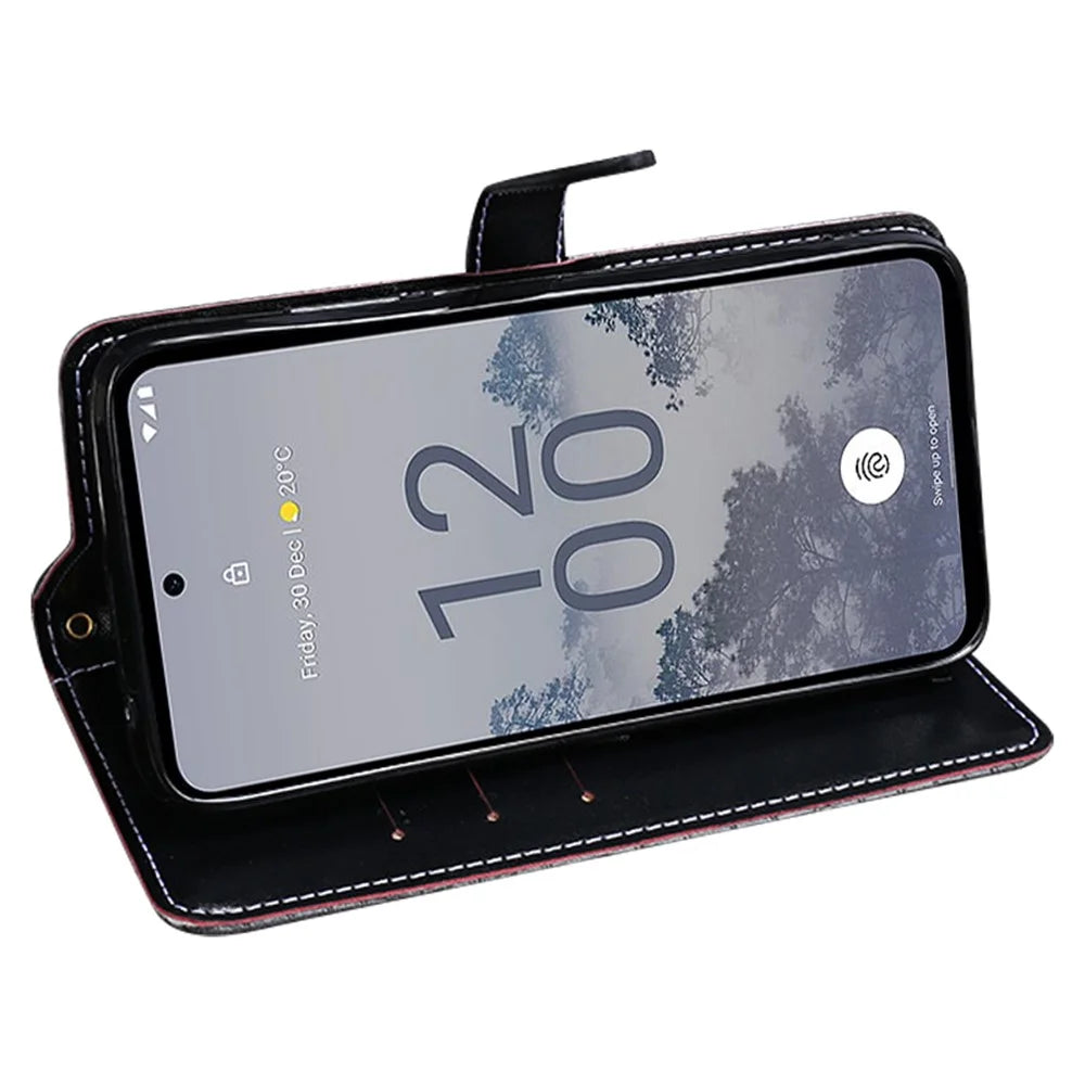 IDEWEI For Nokia C2 2nd Edition Crocodile Texture Anti-drop Cell Phone Cover PU Leather Magnetic Closure Wallet Stand Scratch-resistant Phone Case - Black - 3