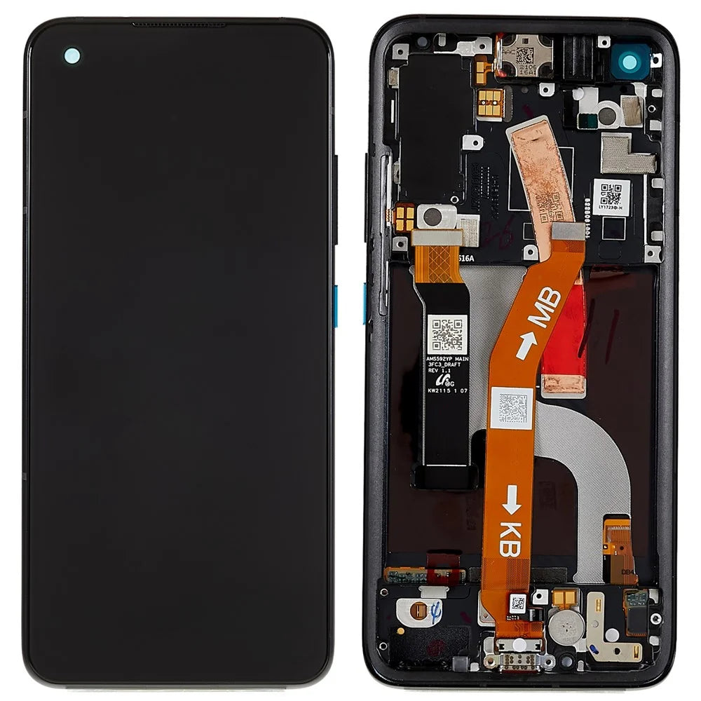 For Asus Zenfone 8 / Zenfone 8z ZS590KS OEM Grade S AMOLED Screen and Digitizer Assembly + Frame Part (without Logo) - Black - 1