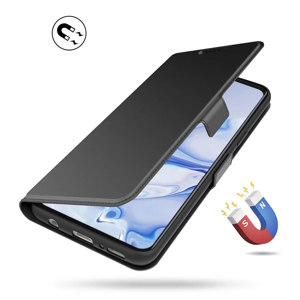 For Samsung Galaxy S23 Ultra Protective Phone Case Stand Card Holder Anti-shock PU Leather + TPU  Flip Cell Phone Cover - Black - 4