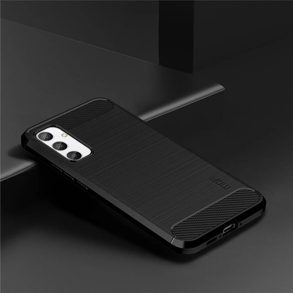 MOFI JK TPU Series-1 for Samsung Galaxy A34 5G Anti-fall Phone Case Carbon Fiber Brushed Protective TPU Phone Back Cover - Black - 2