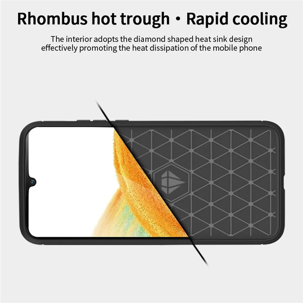 MOFI JK TPU Series-1 for Samsung Galaxy A34 5G Anti-fall Phone Case Carbon Fiber Brushed Protective TPU Phone Back Cover - Black - 6