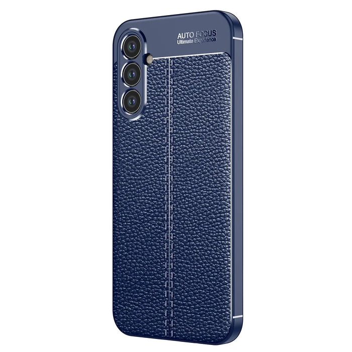 For Samsung Galaxy A34 5G Drop Protection TPU Cover Litchi Texture Phone Shell Anti-Scratch Phone Case - Blue - 1