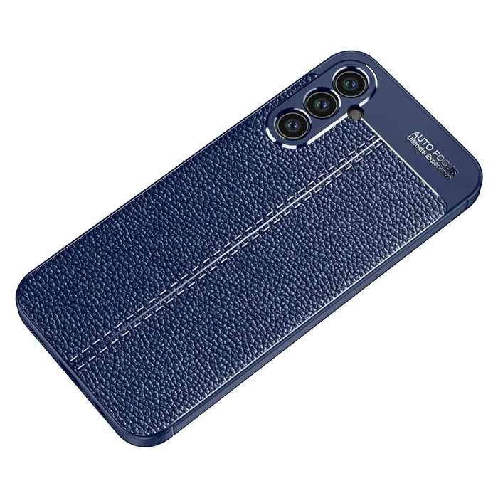 For Samsung Galaxy A34 5G Drop Protection TPU Cover Litchi Texture Phone Shell Anti-Scratch Phone Case - Blue - 2