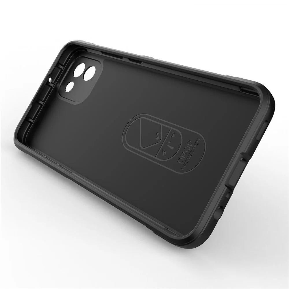 For Samsung Galaxy A03 (164.2mm) Shockproof TPU Cell Phone Cover Rugged Back Anti-Scratch Anti-Slip Case - Black - 4