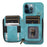 For iPhone 14 Pro Max Case with Hand and Shoulder Strap Card Bag Design Kickstand Phone Cover - Green - 2