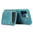 For iPhone 14 Pro Max Case with Hand and Shoulder Strap Card Bag Design Kickstand Phone Cover - Green - 3