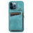 For iPhone 14 Pro Card Bag Design Kickstand Cover Drop Proof PU Leather Coated TPU Phone Case with Hand and Shoulder Strap - Green - 4