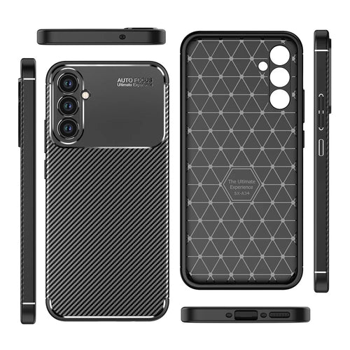 For Samsung Galaxy A34 5G Anti-Scratch Carbon Fiber Texture Phone Case Soft TPU Shockproof Protective Cover - 1