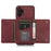 For Samsung Galaxy A32 4G (EU Version) Tri-fold Wallet PU Leather Coated TPU Case Drop-proof Kickstand Phone Cover - Wine Red - 2