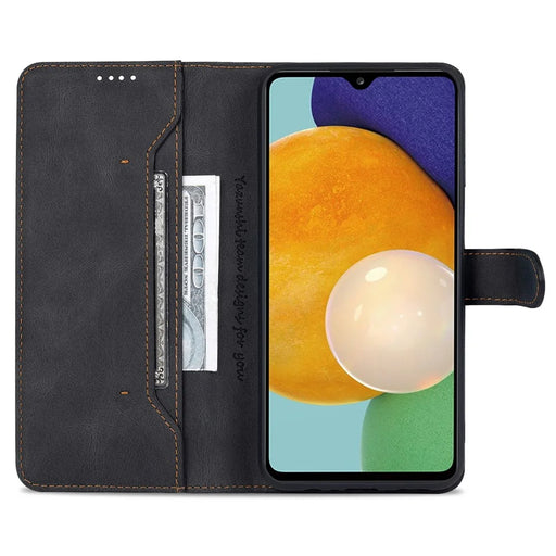AZNS For Samsung Galaxy A14 5G / A14 4G PU Leather + TPU Smartphone Case Wallet Stand Drop-proof Phone Cover - Black - 2